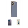 MARSİLYAN™- iPhone 12 Pro Max Kılıf Yankı Serisi - Siyah 6D Mat Seramik Hayalet Nano Ekran Koruyucu + Neon Fosforlu Kamera Lens - MI