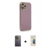 MARSİLYAN™- iPhone 12 Pro Max Kılıf Yankı Serisi - Siyah 6D Mat Seramik Hayalet Nano Ekran Koruyucu + Neon Fosforlu Kamera Lens - YL