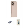 MARSİLYAN™- iPhone 12 Pro Max Kılıf Yankı Serisi - Siyah 6D Mat Seramik Hayalet Nano Ekran Koruyucu + Renkli Kamera Lens Koruma Cam - MI