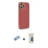 MARSİLYAN™- iPhone 12 Pro Max Kılıf Yankı Serisi - Siyah 6D Mat Seramik Hayalet Nano Ekran Koruyucu + Shine Kamera Lens Koruma Cam - MI