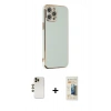 MARSİLYAN™- iPhone 12 Pro Max Kılıf Yankı Serisi - Siyah 6D Mat Seramik Hayalet Nano Ekran Koruyucu + Shine Kamera Lens - GD