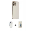 MARSİLYAN™- iPhone 12 Pro Max Kılıf Yankı Serisi - Siyah 6D Mat Seramik Hayalet Nano Ekran Koruyucu + Shine Kamera Lens - LT