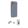 MARSİLYAN™- iPhone 12 Pro Max Kılıf Yankı Serisi - Siyah 6D Mat Seramik Hayalet Nano Ekran Koruyucu + Shine Kamera Lens Koruma Cam - MI