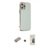 MARSİLYAN™- iPhone 12 Pro Max Kılıf Yankı Serisi - Siyah 6D Mat Seramik Hayalet Nano Ekran Koruyucu + Shine Kamera Lens Koruma Cam - SABE
