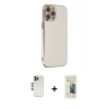 MARSİLYAN™- iPhone 12 Pro Max Kılıf Yankı Serisi - Siyah 6D Mat Seramik Hayalet Nano Ekran Koruyucu + Shine Kamera Lens - GD