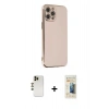 MARSİLYAN™- iPhone 12 Pro Max Kılıf Yankı Serisi - Siyah 6D Mat Seramik Hayalet Nano Ekran Koruyucu + Shine Kamera Lens - GD