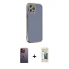 MARSİLYAN™- iPhone 12 Pro Max Kılıf Yankı Serisi - Siyah 6D Mat Seramik Hayalet Nano Ekran Koruyucu + Neon Fosforlu Kamera Lens - TU