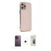 MARSİLYAN™- iPhone 12 Pro Max Kılıf Yankı Serisi - Siyah 6D Mat Seramik Hayalet Nano Ekran Koruyucu + Neon Fosforlu Kamera Lens - TU