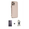 MARSİLYAN™- iPhone 12 Pro Max Kılıf Yankı Serisi - Siyah Bilvis Hayalet Cam Ekran Koruyucu + Neon Fosforlu Kamera Lens - BZ