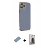 MARSİLYAN™- iPhone 12 Pro Max Kılıf Yankı Serisi - Siyah Bilvis Hayalet Cam Ekran Koruyucu + Shine Kamera Lens Koruma Cam - GI
