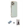 MARSİLYAN™- iPhone 12 Pro Max Kılıf Yankı Serisi - Siyah Bilvis Hayalet Cam Ekran Koruyucu + Shine Kamera Lens Koruma Cam - GI