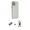 MARSİLYAN™- iPhone 12 Pro Max Kılıf Yankı Serisi - Siyah Bilvis Hayalet Cam Ekran Koruyucu + Metal Kamera Lens Koruma Cam - GD