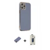 MARSİLYAN™- iPhone 12 Pro Max Kılıf Yankı Serisi - Siyah Bilvis Hayalet Cam Ekran Koruyucu + Metal Kamera Lens Koruma Cam - GD
