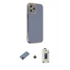 MARSİLYAN™- iPhone 12 Pro Max Kılıf Yankı Serisi - Siyah Bilvis Hayalet Cam Ekran Koruyucu + Metal Kamera Lens Koruma Cam - KI
