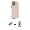 MARSİLYAN™- iPhone 12 Pro Max Kılıf Yankı Serisi - Siyah Bilvis Hayalet Cam Ekran Koruyucu + Metal Kamera Lens Koruma Cam - KI