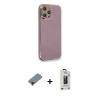 MARSİLYAN™- iPhone 12 Pro Max Kılıf Yankı Serisi - Siyah Bilvis Hayalet Cam Ekran Koruyucu + Metal Kamera Lens Koruma Cam - KI