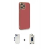 MARSİLYAN™- iPhone 12 Pro Max Kılıf Yankı Serisi - Siyah Bilvis Hayalet Cam Ekran Koruyucu + Shine Kamera Lens - LT