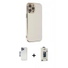 MARSİLYAN™- iPhone 12 Pro Max Kılıf Yankı Serisi - Siyah Bilvis Hayalet Cam Ekran Koruyucu + Shine Kamera Lens - LT