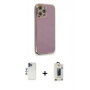 MARSİLYAN™- iPhone 12 Pro Max Kılıf Yankı Serisi - Siyah Bilvis Hayalet Cam Ekran Koruyucu + Shine Kamera Lens - LT