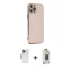 MARSİLYAN™- iPhone 12 Pro Max Kılıf Yankı Serisi - Siyah Bilvis Hayalet Cam Ekran Koruyucu + Shine Kamera Lens - LT