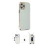 MARSİLYAN™- iPhone 12 Pro Max Kılıf Yankı Serisi - Siyah Bilvis Hayalet Cam Ekran Koruyucu + Shine Kamera Lens - LT