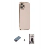 MARSİLYAN™- iPhone 12 Pro Max Kılıf Yankı Serisi - Siyah Bilvis Hayalet Cam Ekran Koruyucu + Metal Kamera Lens Koruma Cam - KI
