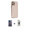 MARSİLYAN™- iPhone 12 Pro Max Kılıf Yankı Serisi - Siyah Bilvis Hayalet Cam Ekran Koruyucu + Neon Fosforlu Kamera Lens - MI