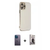 MARSİLYAN™- iPhone 12 Pro Max Kılıf Yankı Serisi - Siyah Bilvis Hayalet Cam Ekran Koruyucu + Neon Fosforlu Kamera Lens - MI