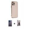 MARSİLYAN™- iPhone 12 Pro Max Kılıf Yankı Serisi - Siyah Bilvis Hayalet Cam Ekran Koruyucu + Neon Fosforlu Kamera Lens - MI