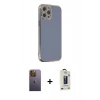 MARSİLYAN™- iPhone 12 Pro Max Kılıf Yankı Serisi - Siyah Bilvis Hayalet Cam Ekran Koruyucu + Neon Fosforlu Kamera Lens - SI