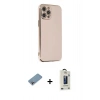 MARSİLYAN™- iPhone 12 Pro Max Kılıf Yankı Serisi - Siyah Bilvis Hayalet Cam Ekran Koruyucu + Shine Kamera Lens Koruma Cam - GI