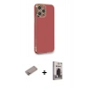 MARSİLYAN™- iPhone 12 Pro Max Kılıf Yankı Serisi - Siyah Bilvis Hayalet Cam Ekran Koruyucu + Shine Kamera Lens Koruma Cam - SABE