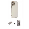 MARSİLYAN™- iPhone 12 Pro Max Kılıf Yankı Serisi - Siyah Bilvis Hayalet Cam Ekran Koruyucu + Shine Kamera Lens Koruma Cam - SABE