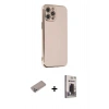 MARSİLYAN™- iPhone 12 Pro Max Kılıf Yankı Serisi - Siyah Bilvis Hayalet Cam Ekran Koruyucu + Shine Kamera Lens Koruma Cam - SABE