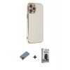 MARSİLYAN™- iPhone 12 Pro Max Kılıf Yankı Serisi - Siyah Bilvis Hayalet Cam Ekran Koruyucu + Shine Kamera Lens Koruma Cam - SH