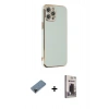 MARSİLYAN™- iPhone 12 Pro Max Kılıf Yankı Serisi - Siyah Bilvis Hayalet Cam Ekran Koruyucu + Shine Kamera Lens Koruma Cam - SH