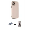 MARSİLYAN™- iPhone 12 Pro Max Kılıf Yankı Serisi - Siyah Bilvis Hayalet Cam Ekran Koruyucu + Renkli Kamera Lens Koruma Cam - YL