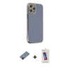 MARSİLYAN™- iPhone 12 Pro Max Kılıf Yankı Serisi - Siyah Joko 5D Cam + Metal Kamera Lens Koruma Cam - KI