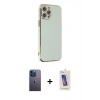 MARSİLYAN™- iPhone 12 Pro Max Kılıf Yankı Serisi - Siyah Joko 5D Cam + Neon Fosforlu Kamera Lens - MI