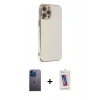 MARSİLYAN™- iPhone 12 Pro Max Kılıf Yankı Serisi - Siyah Joko 5D Cam + Neon Fosforlu Kamera Lens - MI