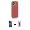 MARSİLYAN™- iPhone 12 Pro Max Kılıf Yankı Serisi - Siyah Joko 5D Cam + Neon Fosforlu Kamera Lens - MI