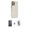MARSİLYAN™- iPhone 12 Pro Max Kılıf Yankı Serisi - Siyah Joko 5D Cam + Neon Fosforlu Kamera Lens - BZ