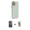MARSİLYAN™- iPhone 12 Pro Max Kılıf Yankı Serisi - Siyah Joko 5D Cam + Neon Fosforlu Kamera Lens - SI