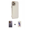 MARSİLYAN™- iPhone 12 Pro Max Kılıf Yankı Serisi - Siyah Joko 5D Cam + Neon Fosforlu Kamera Lens - SI