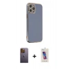 MARSİLYAN™- iPhone 12 Pro Max Kılıf Yankı Serisi - Siyah Joko 5D Cam + Neon Fosforlu Kamera Lens - SI
