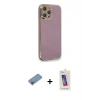 MARSİLYAN™- iPhone 12 Pro Max Kılıf Yankı Serisi - Siyah Joko 5D Cam + Shine Kamera Lens Koruma Cam - PE