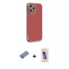 MARSİLYAN™- iPhone 12 Pro Max Kılıf Yankı Serisi - Siyah Joko 5D Cam + Shine Kamera Lens Koruma Cam - PE