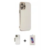 MARSİLYAN™- iPhone 12 Pro Max Kılıf Yankı Serisi - Siyah Joko 5D Cam + Shine Kamera Lens - GD