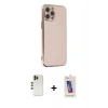 MARSİLYAN™- iPhone 12 Pro Max Kılıf Yankı Serisi - Siyah Joko 5D Cam + Shine Kamera Lens - GD