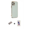 MARSİLYAN™- iPhone 12 Pro Max Kılıf Yankı Serisi - Siyah Joko 5D Cam + Shine Kamera Lens Koruma Cam - SABE